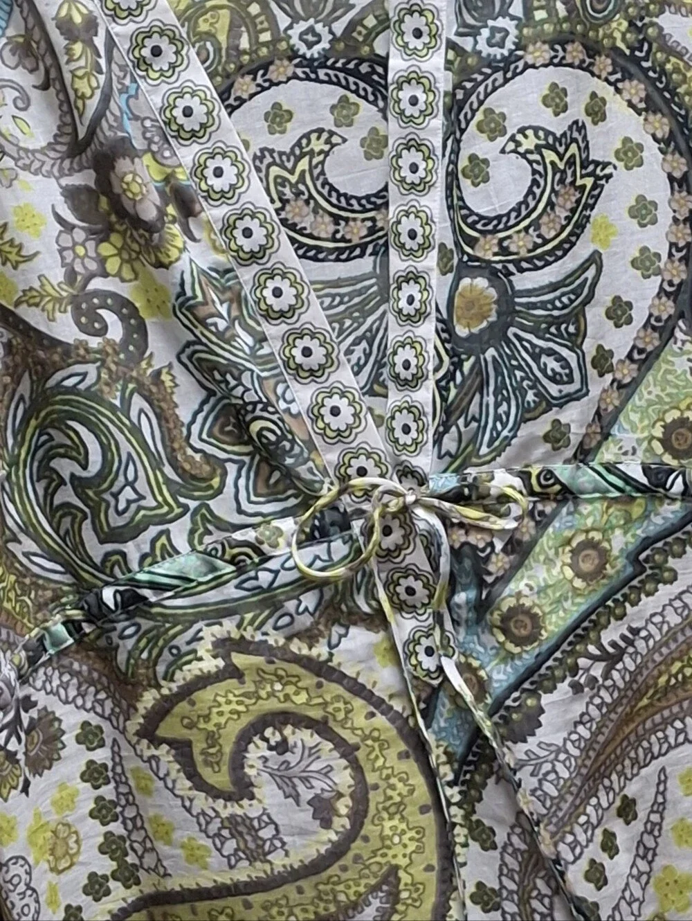 Athleta Cotton Silk Paisley Cinch Waist Cover-Up Tunic Dress Women Size Small - Picture 9 of 16